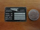 000000 Lockheed Vintage Wwii Aircraft Blank Data Plate Aviation Airplane 1940s 1950s
