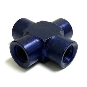 An925-3d Aeronautical Standards 4-way Cross Pipe Fitting Connector All Female Adapter Fit 3/8-24 Thread