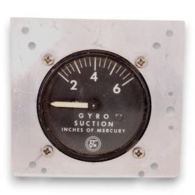 1c3-4 Airborne Manufacturing Gyro Suction Vacuum Gauge Panel Mount Vintage 1957