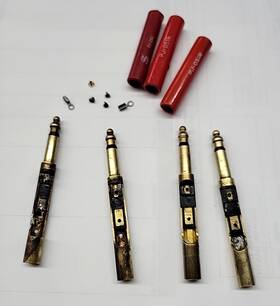 Pj051r Aircraft 4 Pcs New / Used As Is Headset Headphone Plugs Red Switchcraft
