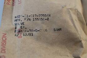 155956-2 Airesearch Valve Assy P/n New Surplus