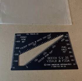 Plr23-24.8 American Aeronautics Pbe35-33 Plotter Weight And Balance System Beech V 35 1988