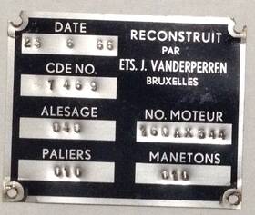 M15a1-743 Autocar M16a1 Wwii Half Track Inch Engine Data Plate 1943 Brussels 1966