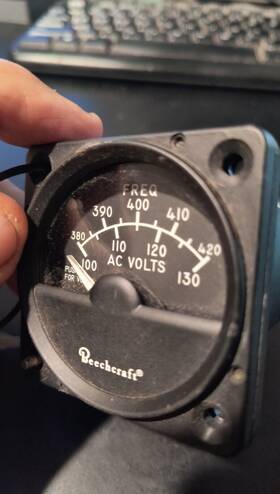 101-384107-3 Beechcraft Ac Voltmeter Frequency Indicator From G1000 Nxi Upgrade