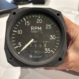 3330-00008 Beechcraft Airplane Tachometer 599 Hours Bf Goodrich Aviation Used
