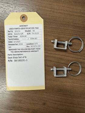 La35-r1-030 Beechcraft 58-530231-1 Seat Stop And Pin -