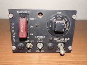 204-075-700-001 Bell Helicopter 204 Generator Vm Dc Power Switch Panel