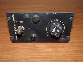 205-075-202-001 Bell Helicopter 205 Aft Dome Light Switch Panel