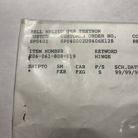 206-061-808-019 Bell Helicopter 206 Hinge