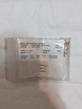 Nas6603-4 Bell Helicopter Textron Bolt Pk/4each Nos