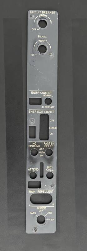 10-61800-1196 Boeing 737 Classic Oem Central Light Panel For Fwd Overhead - Working Backlight