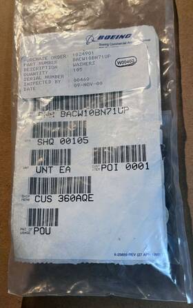 Bacw10bn71up Boeing Washers 120ea