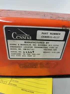 C589511-0117 Boeing C589512-0103 Emergency Locator Transmitter P/n Model #dm Elt 6.1