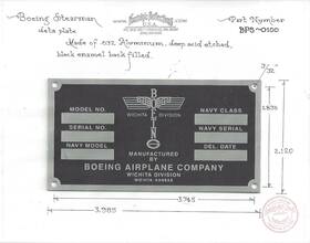 Bps-0100 Boeing Stearman 1930s Totempole Data Plate Acid Etched Aluminum 6 Pads
