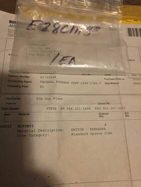 E28cm33 Bombardier Pressure Switch Lear Part New Traced From Florida Jet Center E28cm33 Bombardier Pressure Switch Lear Part New Traced From Florida Jet Center