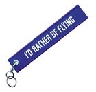 Born Aviation Id Rather Be Flying Embroidered Keychain