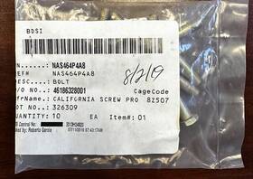 Nas464p4a8 California Screw Pro Bolt For Aircraft