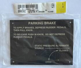 5119401-5 Cessna Parking Brake Placard