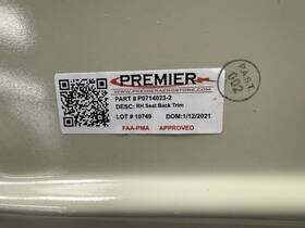 P0714023-2 Cessna Interior Rh/lh Seat Back Trim Lh Trim. Texas Aeroplastics