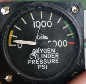 S-1325l-1 Cessna Zep-aero 310 O2 Oxygen Cylinder Pressure Psi Gauge Instrument