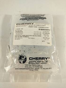 Cr2262-6-03 Cherry Aerospace Cherrylock Rivets / Nas1399b Quantity 100
