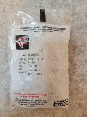 Cherry Cr2538-05-03 Textro Aerospace Rivets Lot Of 100 Pn Nas1739m5-3