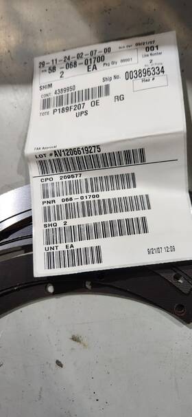 068-01700 Cleveland Shim-insulator Aircraft Brake Insulator Shim