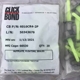 Cb6010cr4-2p Click Bond 6010cr4-2p 20 Nut Plate Floating Sealed