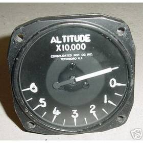 C69-ait-0-6 Consolidated Instrument Company Vintage Warbird Jet Altitude Indicator