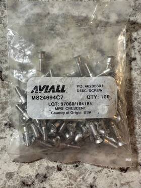 Ms24694c7 Crescent Aircraft Screws Qty 100