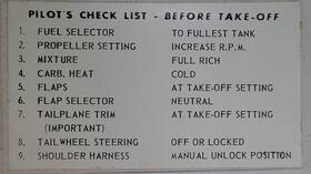 C3f97-13 De Havilland Dhc-3 Otter Pilot Check List Decal P/n New
