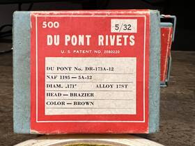 Dr-173a-12 Du Pont Dr-173a-10 Blind Rivet - 5/32 Inch Box Of 500 Brazier Head Color Brown