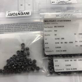 Ms21044-c04 Esna 135 Military Fasteners Nut 4-40 Locking With Certs