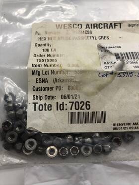 Ms21044c08 Esna 75 Wesco Lock Nut 8-32 Military Grade