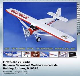 N1031b First Gear Avi N Bellanca Skyrocket Bulldog Airlines - 1 44 Metal