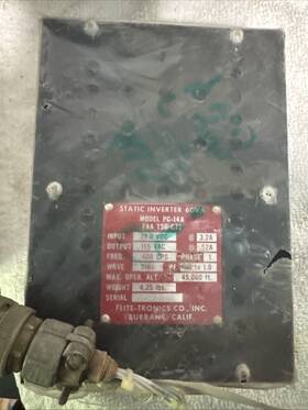 Tso-c73 Flite-tronics Pc-14a Static Inverter Serviceable Part Airplane Faa