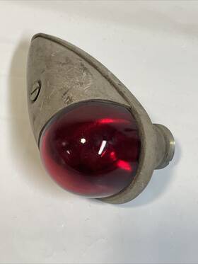 1021-11 Grimes Vtg Aircraft Navigation Wing Light Naf Red Glass Lens Tear Drop