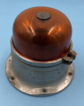 G-8190 Grimes Vintage Hi-flash Amber Glass Globe Beacon Light Aviation Emergency