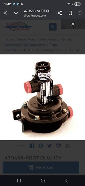 N470688-7 Hartzell 470688-7 Pressure Controller Cessna P210 Overhauled P/n470688-7
