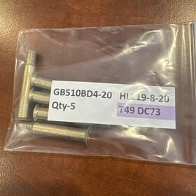 Gb510bd4-20 Hi-lock Quantity- 5 Hl219-8-20 New. T49 Dc73