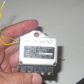 42665-2 Hoover Electric Trim Pot And Terminal Strip Assembly P/n
