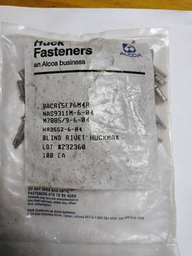 Hr3552-6-04 Huck Fasteners Huckmax Flush Head Monel O/s Blind Rivet-same As Cherrymax Cherry