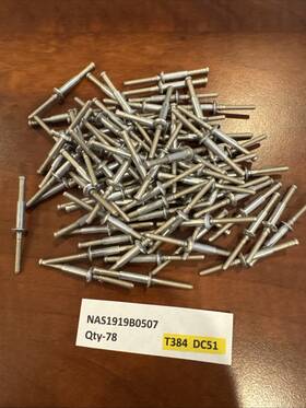 Nas1919b0507 Huck Quantity-78 Blind Rivets. New. T384 Dc51
