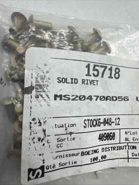 Ms20470ad56 Jwppy 49 Solid Rivets 3/8 Inch Long 5/32 Dia Universal Head