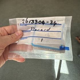 2613304-34 Learjet Placard New Airplane Parts