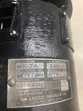 24500 Leece Neville Leece-neville Vintage 12v Warbird Aircraft Generator Type E-7a Dwg. No