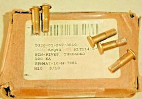 5320-1-267-3010 Lisi Hi-tigue Hlt114-8-7 Pin-rivets High Shear Corporation Pin-rivet Aicraft Aerospace New Old Stock Nos