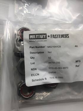 Ms22044c8 Maclean Esna Ms21044c8 Military Fasteners Nut 1/2-20 Locking