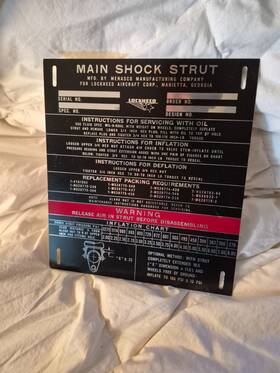 Vk880048 Menasco Aircraft Lockheed Menesco Products Pneudraulic Shock Strut Plate New Unused