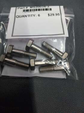 Ms20034-3 Military Standard P/n Bolts Sold 6 To A Pkg